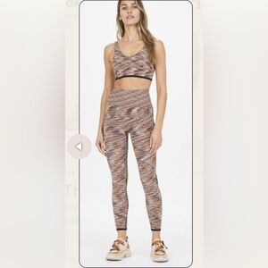The Upside Matching Budi Yoga Sports Bra and Leggings Set in cinnamon